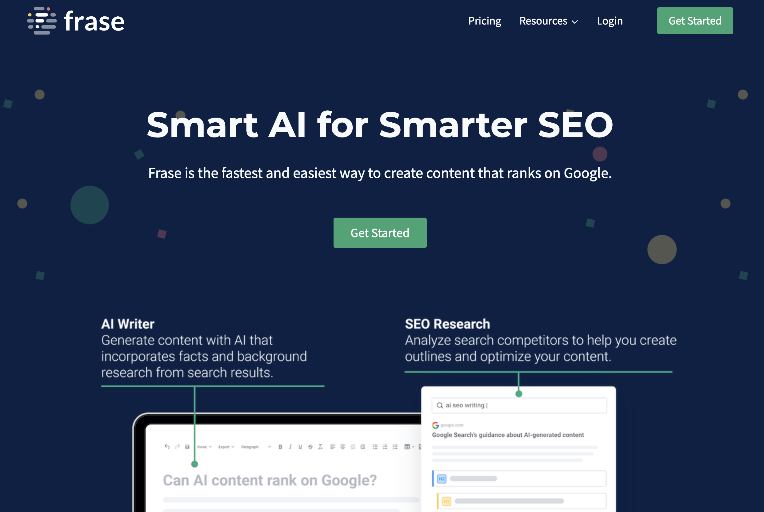 Frase AI tool for SEO