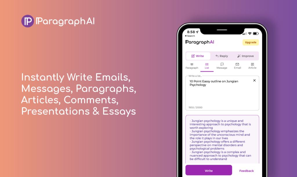 ParagraphAI - AI tool for writing