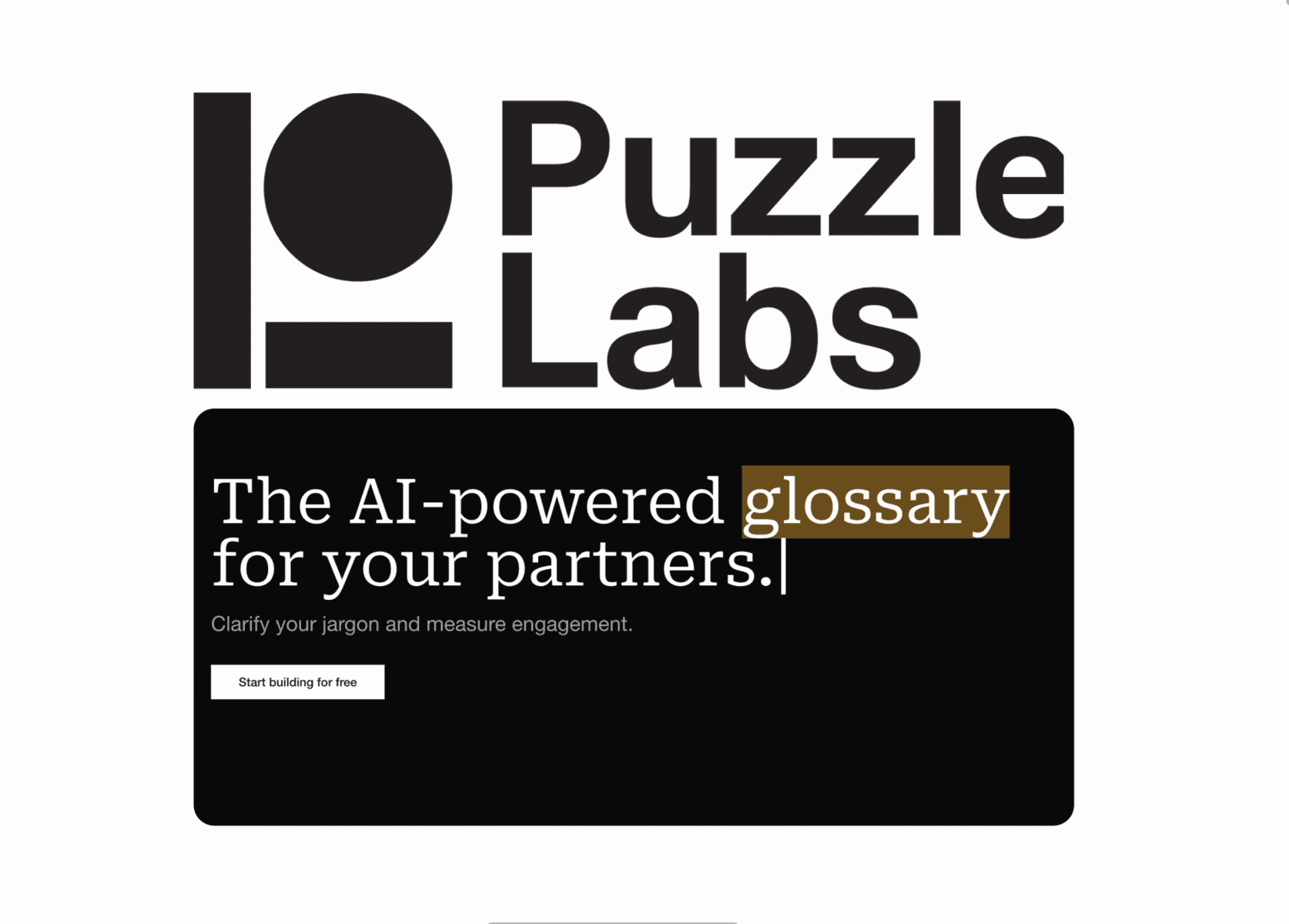 Puzzle Labs - AI tool for glossary creation