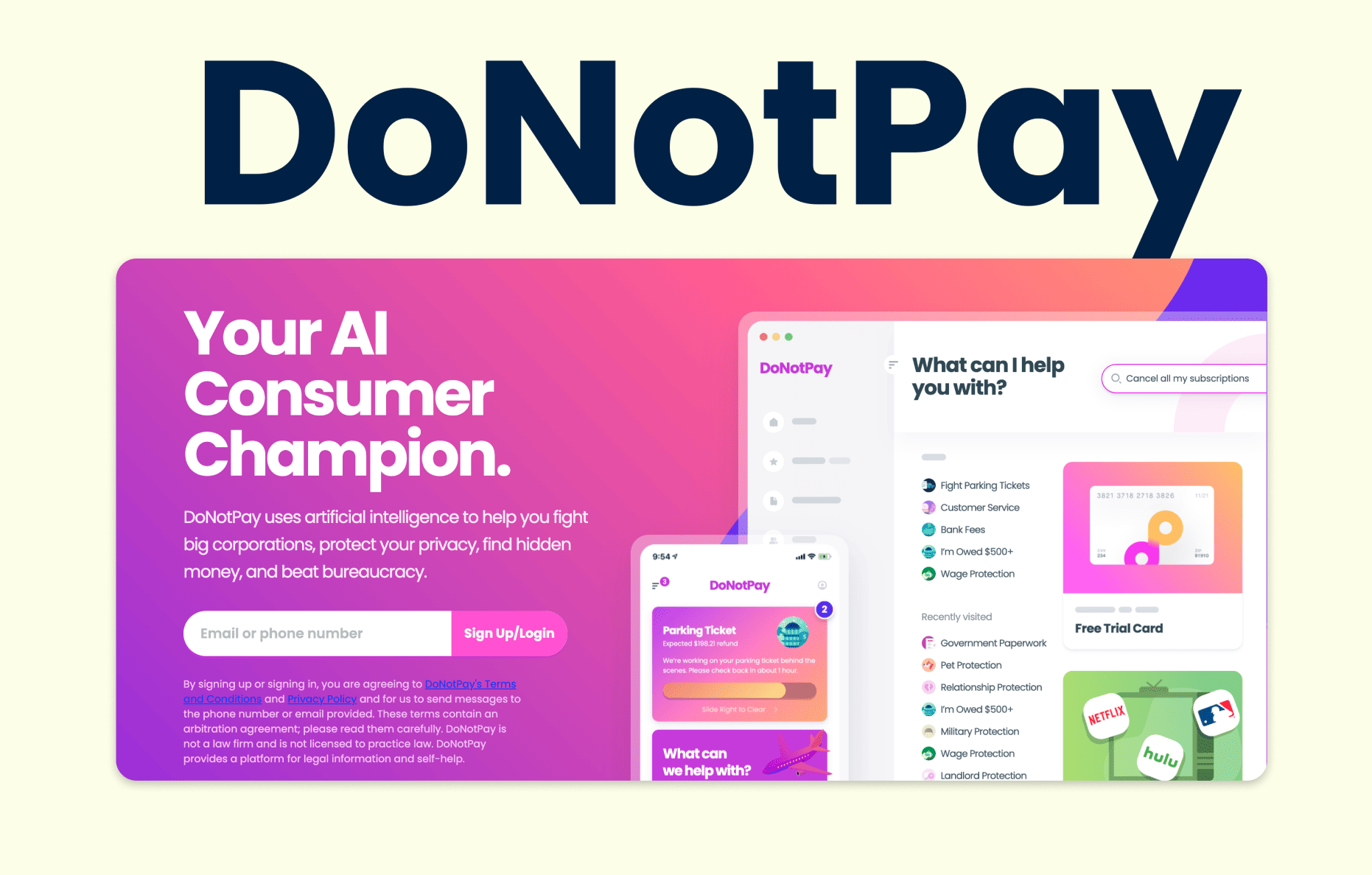 DoNotPay - AI legal assistant