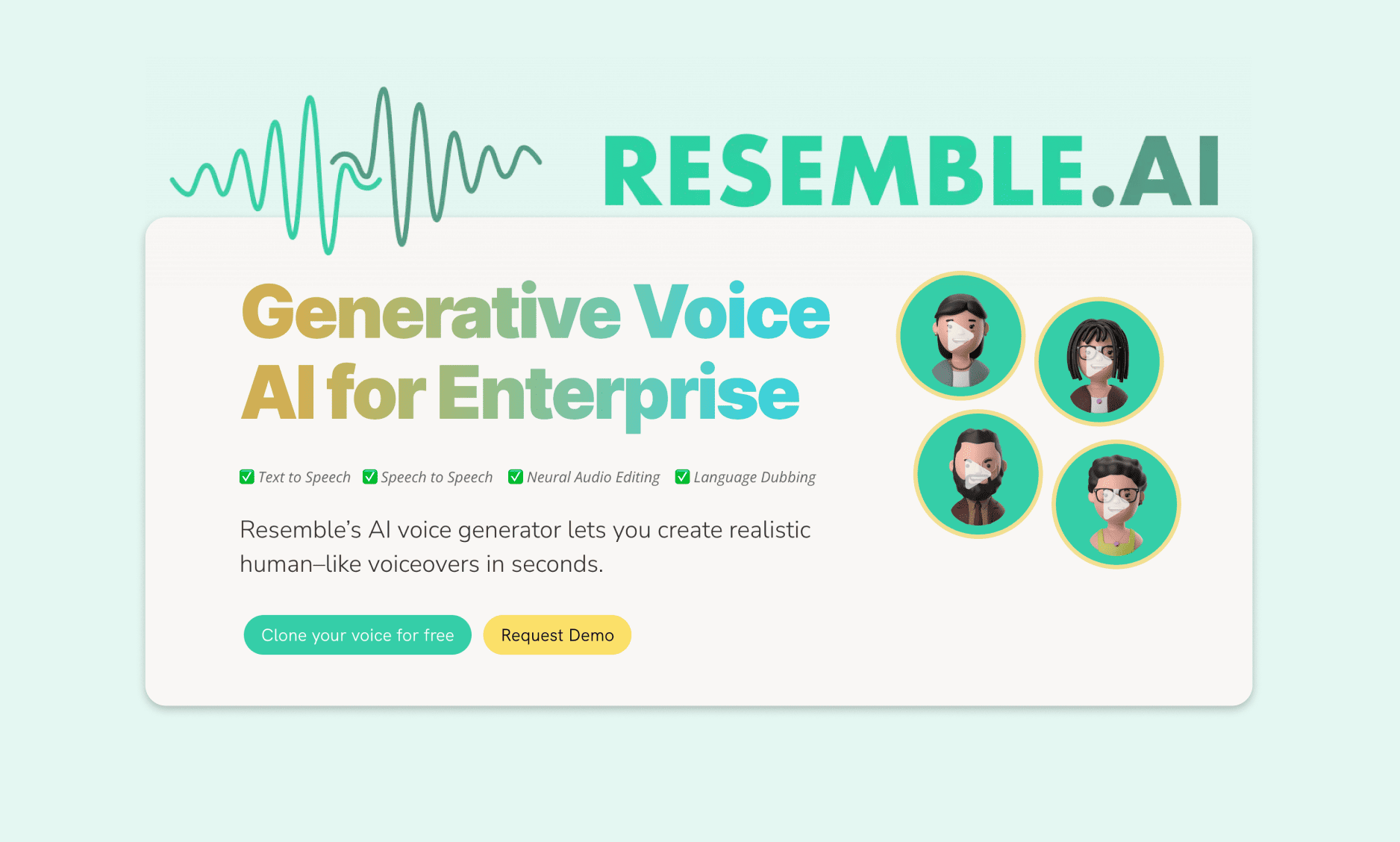 Resemble AI for voice generation