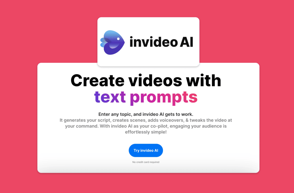 Invideo AI for video creation