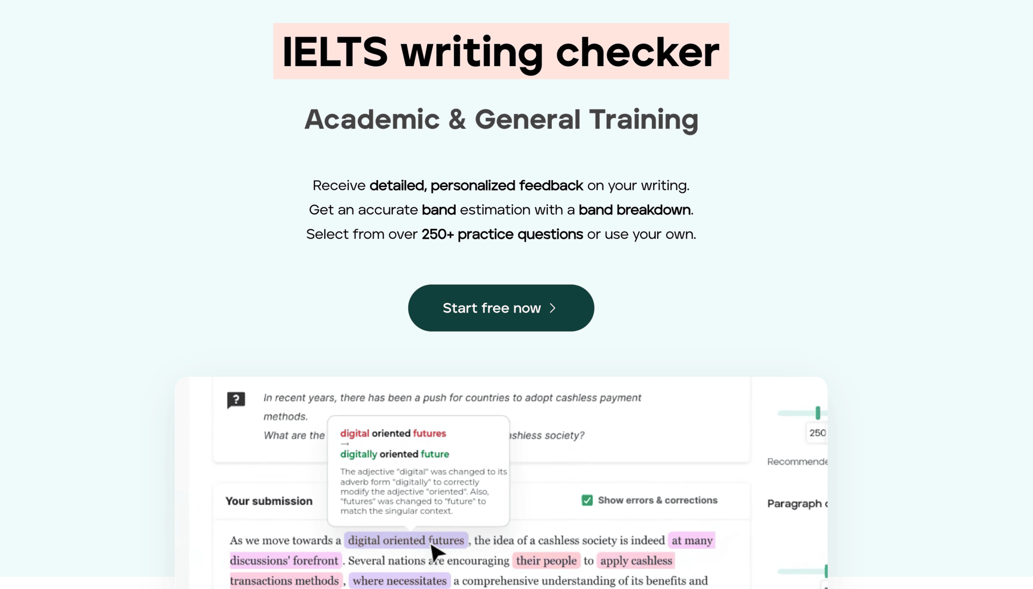 AI tool for IELTS test